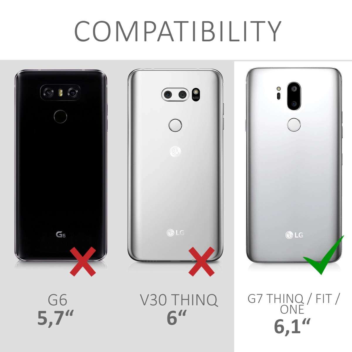 kwmobile TPU Silicone Case Compatible with LG G7 ThinQ/Fit/One - Case Soft Cover - Travel Outline White/Black 6