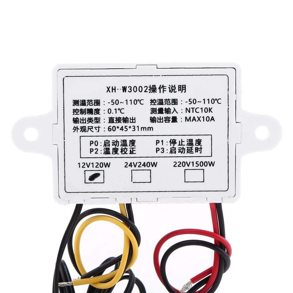 DC Thermostat Temperature Controller Digital Display Microcomputer Switch with Sensor Probe Supports High Temperature Protection(DC24V) 5