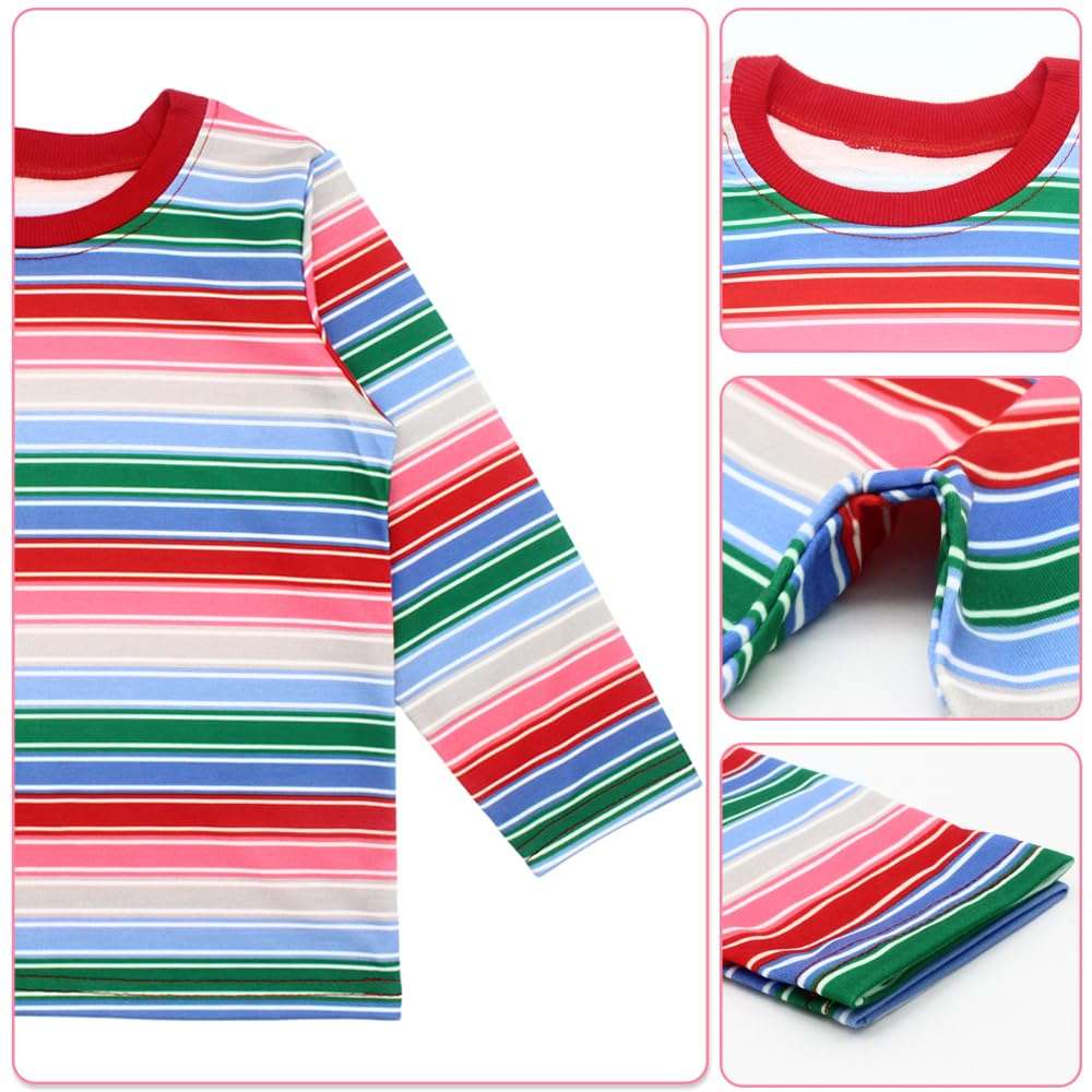 Costume for Kids Stripe Shirt & Good Guys Patch Set Baby Boys Girls T-Shirts Cosplay Halloween Party Favors Gifts 4