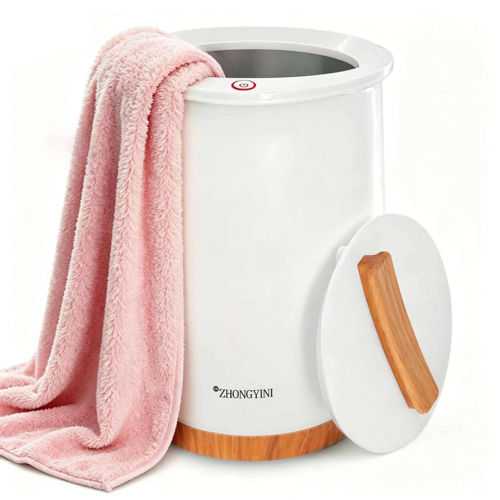 CNZHONGYINI Luxury Towel Warmer Bucket, Large Towel Warmers for Bathroom,Auto Shut Off, Fits Up to Two 40"X70" Oversized Towels, Bathrobes, Blankets, PJ's and More