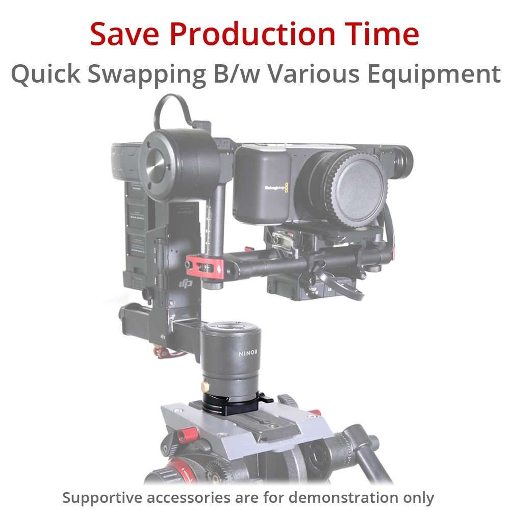 FLYCAM Camera/Gimbal Quick Release Plate for M/MX Camera Gimbal. Mounts to Tripod Heads, Jibs & Car Mounts. 1/4"-20 Bottom Threads 4