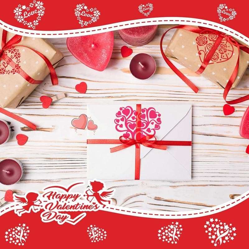 Devasya Crafts 19 Pack Valentine's Day Stencils Love Heart Stencils Reusable Template Stencils for Valentines Painting Gift Envelopes Crafts Photo Album for Women Card Decoration Valentine Day Party 4