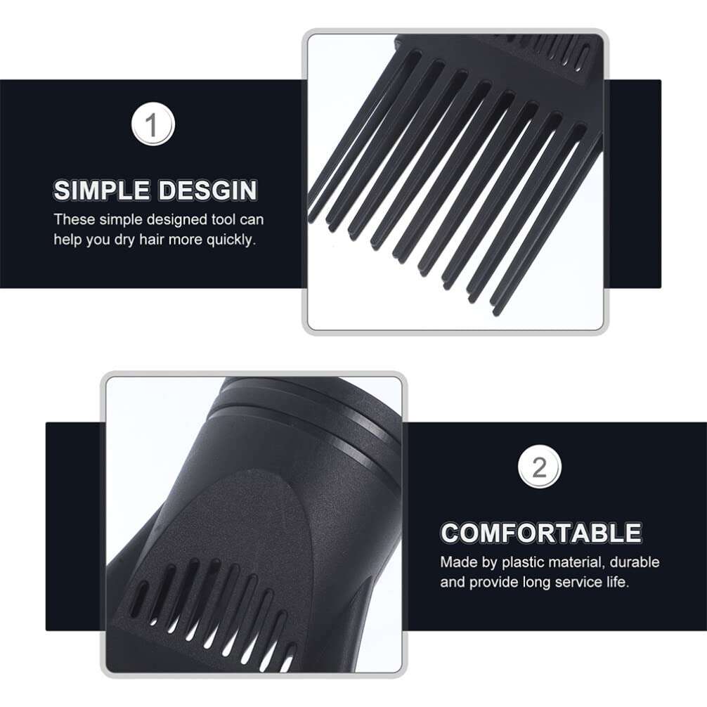 FOMIYES 2pcs Hair Dryer Comb Wide Tooth Comb Attachment Blow Dryer Diffuser Comb Professional Hair Dryer Black Comb Diffuser Attachment for Hair Dryer Universal Hair Straightener Plastic 6