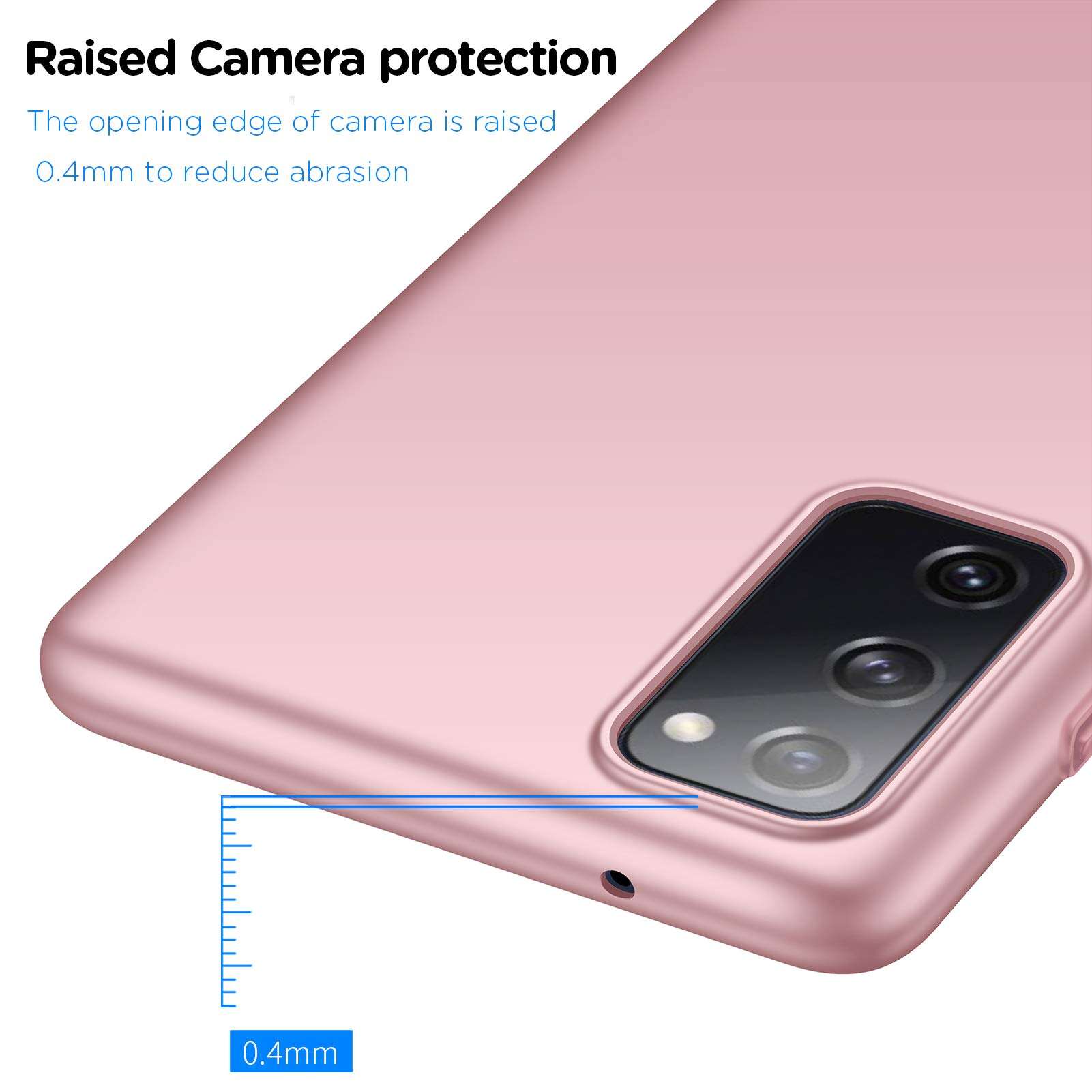 ORNARTO Case for Samsung S20 FE 5G,Thin Premium Hard Plastic Matte Finish Anti-Scratch Cover Cases for Samsung Galaxy S20 FE 5G(2020) 6.5" Rose 3