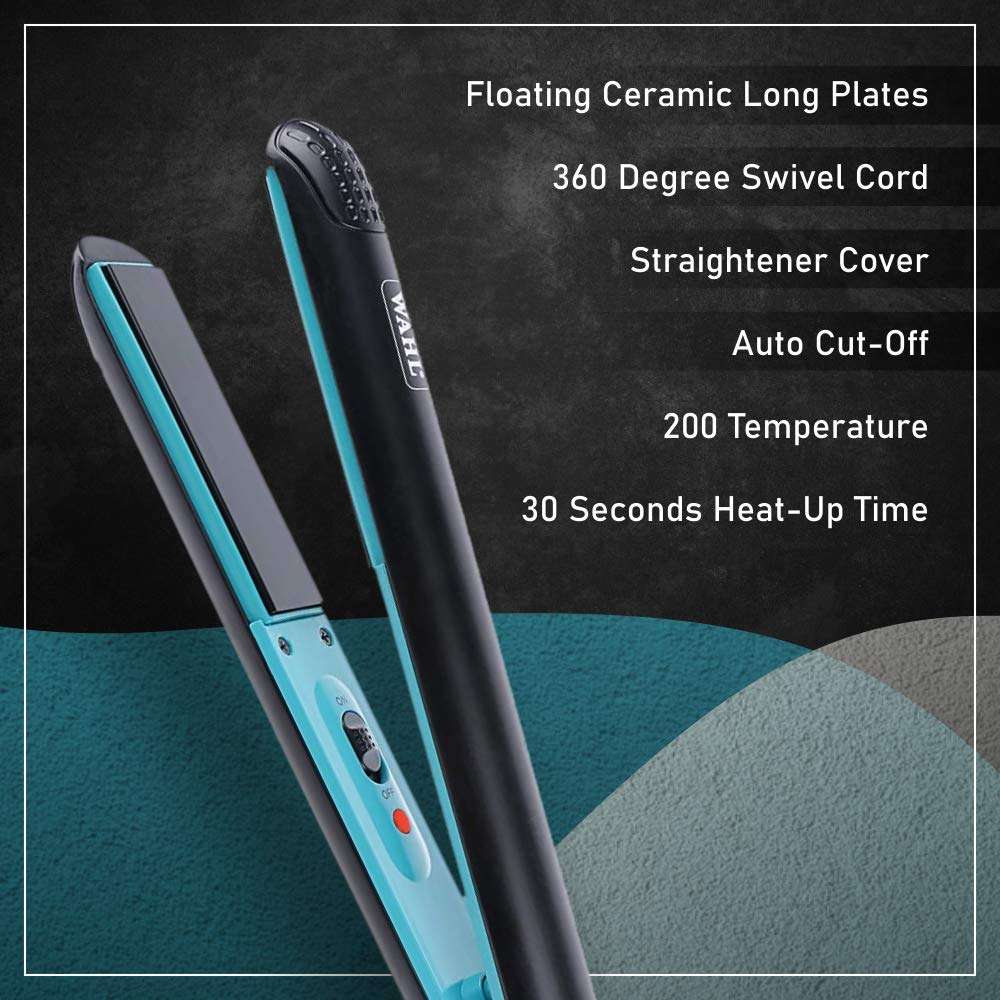 Wahl India Hair Straightener and Curl Comes with Ceramic Floating Long Plates (Black) 3