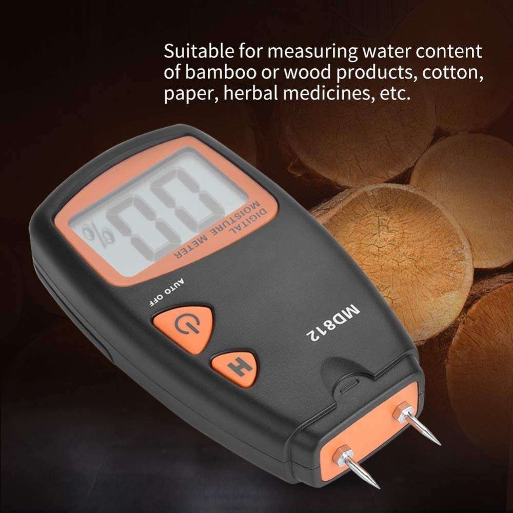 WZCUICAN Moisture Meters MD812 Digital LCD Wood Moisture Meter 2/4 Pin Wood Moisture Tester Timber Hygrometer Humidity Detector 3