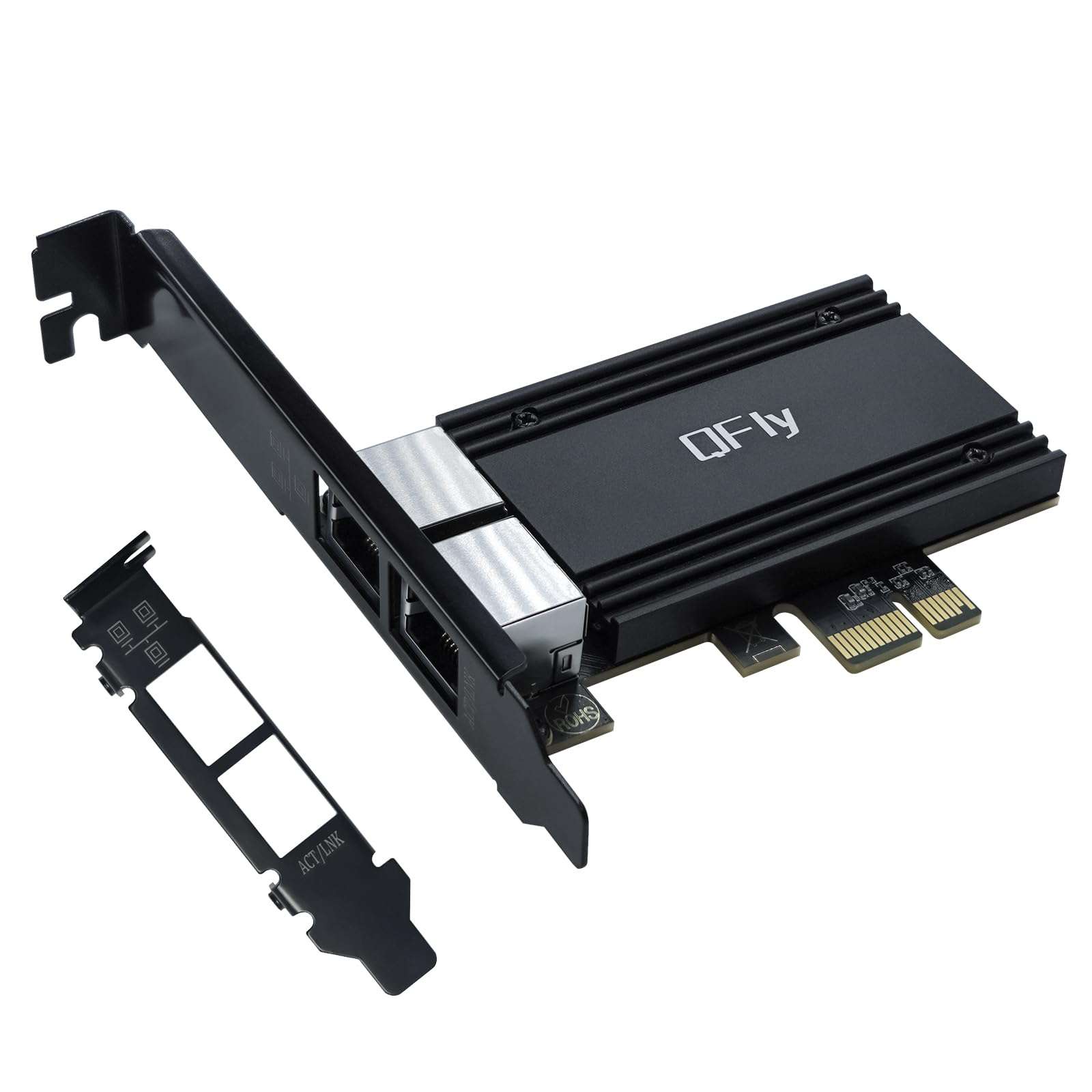 PANSHI 2.5GBase-T Ethernet Card,Dual Port RJ45 Gigabit LAN Network Card for Desktop PC Gaming,PCIe Ethernet Network Card(RTL8125) 100/1000Mbps/2.5G for Windows11/10/8/7/ Linux with Low Profile. 1