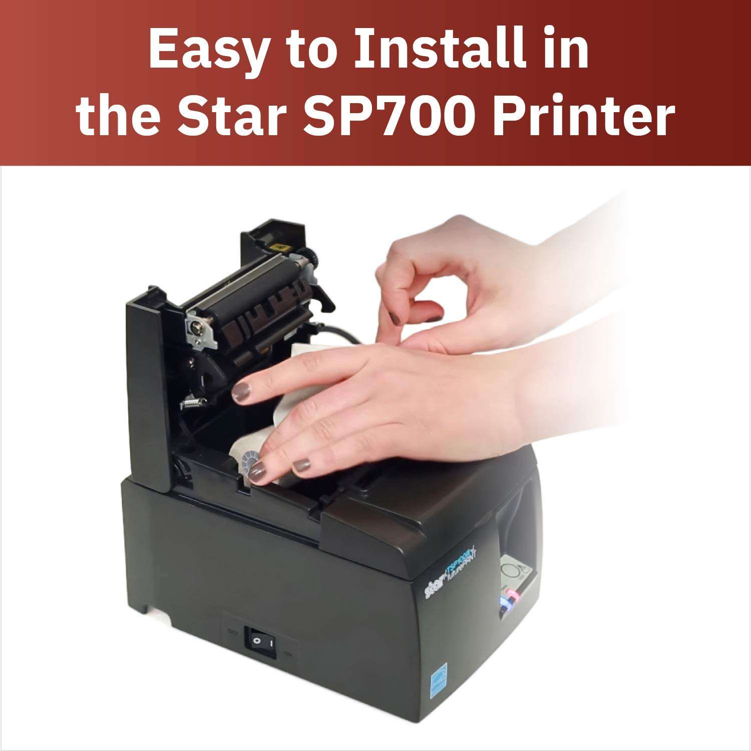 Clover White Bond Receipt Roll Paper for Star SP700 Printer - 3" x 165' (12 Rolls) 3