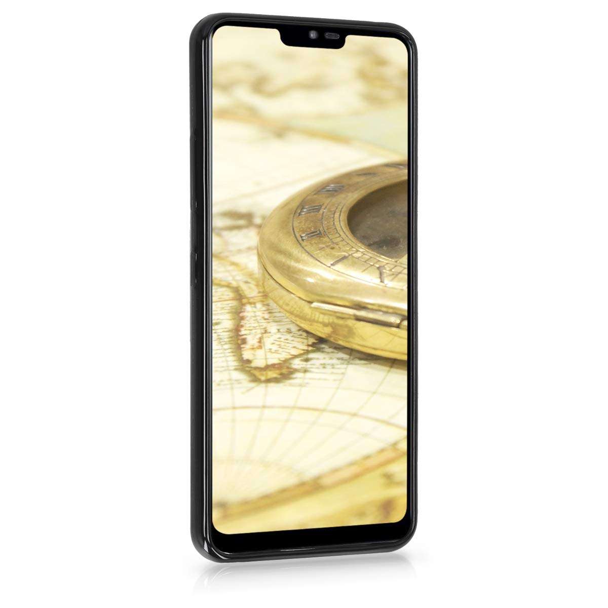 kwmobile TPU Silicone Case Compatible with LG G7 ThinQ/Fit/One - Case Soft Cover - Travel Outline White/Black 2