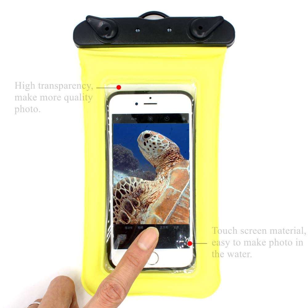 SANHOOII Waterproof Float Hand Strap and Floating Cell Phone Waterproof Case Dry Bag Phone Pouch for Small Waterproof Camera 250g Small Waterproof Camera/Cell Phone/Key Yellow 2