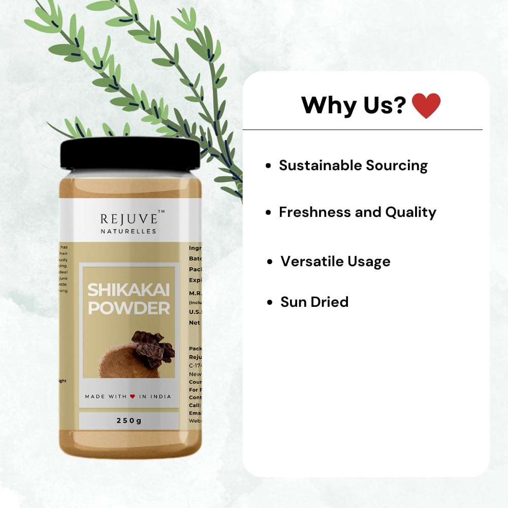 Rejuve Naturelles Shikakai Powder for Hair - 250 Gram Jar | Natural Cleanser and Conditioner for hair 5