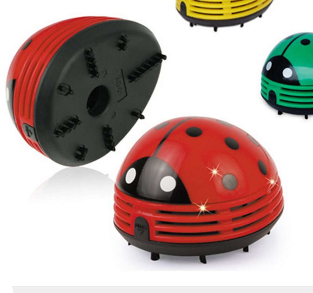 Honbay Ladybug Shaped Portable Corner Desk Vacuum Cleaner Mini Cute Vacuum Cleaner Dust Sweeper 2