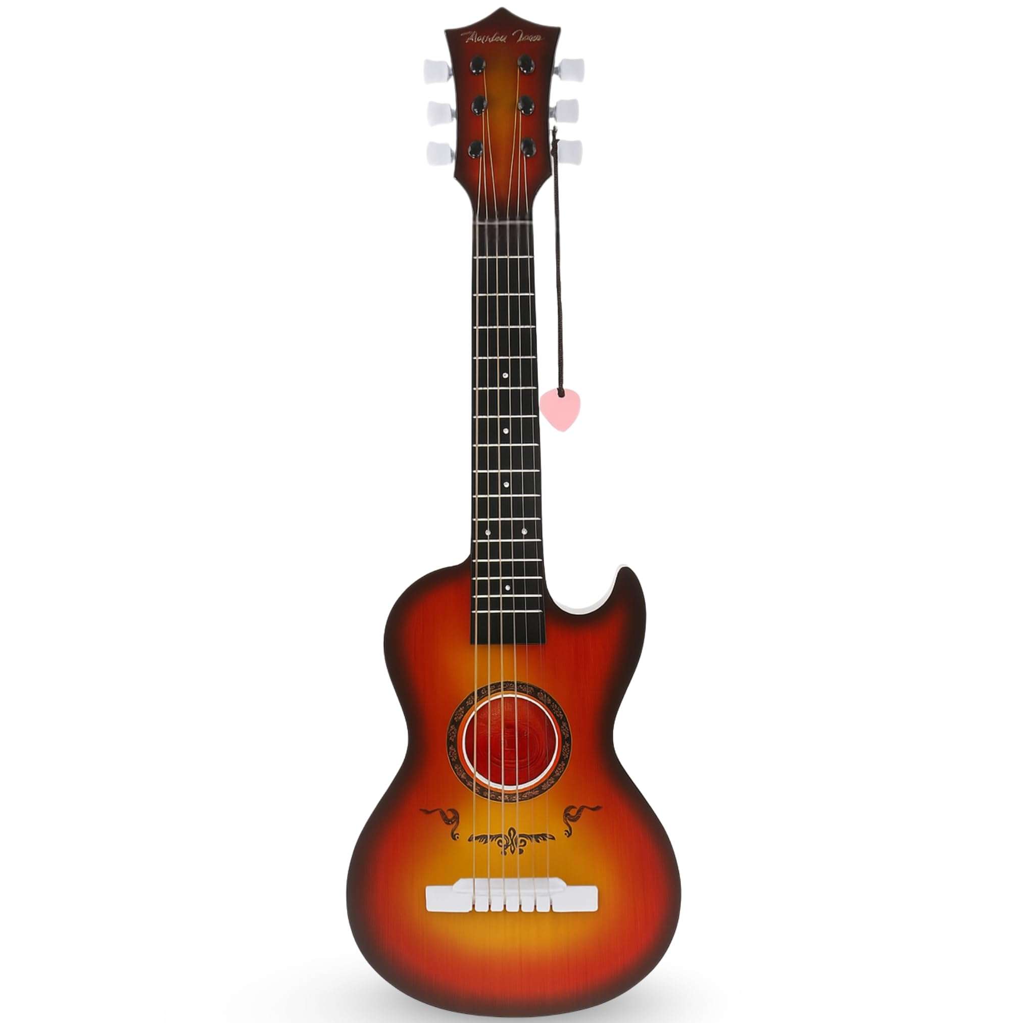 23" Acoustic Guitar, Kids 6 String Toy Guitar - Realistic Steel Strings - Beginner Practice First Musical Instrument for Children, Toddlers (Cherry Sunburst)