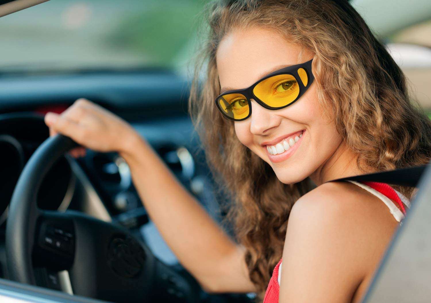 AKSDESY Night Driving Glasses, Anti Glare Night Vision Glasses for Men or Women 2