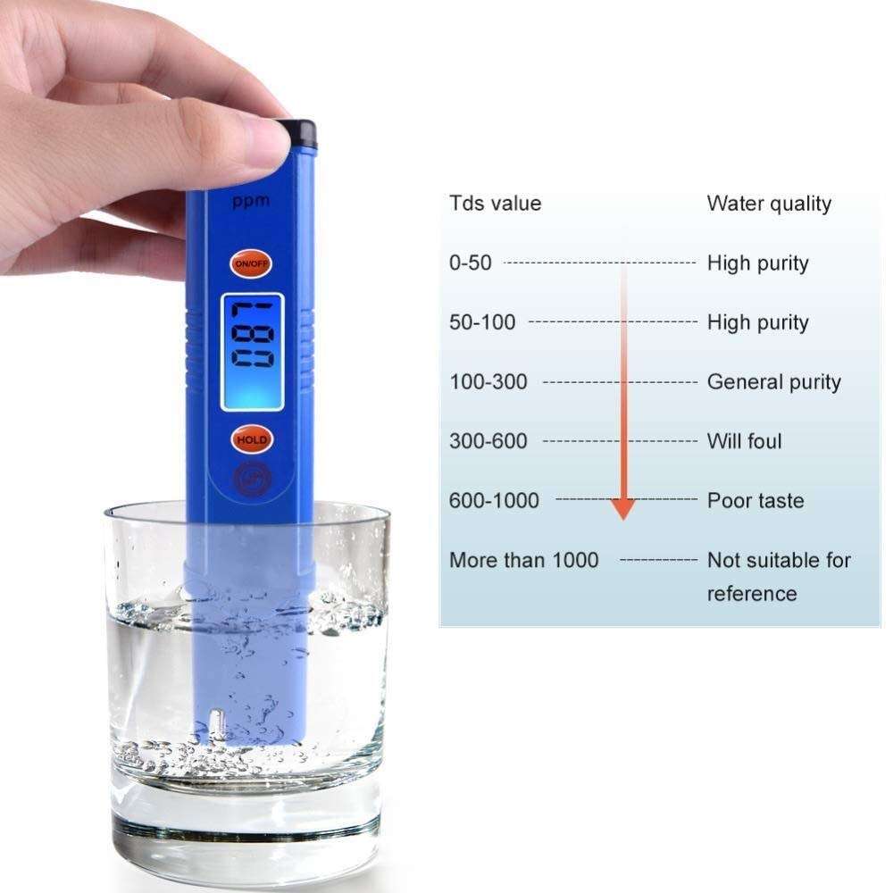 KANJJ-YU Water Quality Tester Precise Instrument Digital Display LCD TDS Meter Pen, TDS-982 Water Quality Tester Range: 0~1999ppm, Accuracy:+/- 2% F/S, Resolution: 1 ppm 3