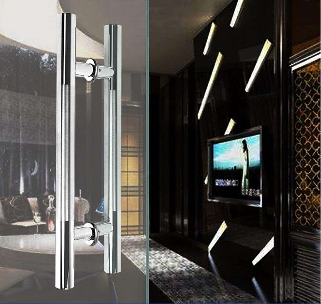 JF-Handrails 304 Stainless Steel Glass Door Handle, Round Tube Sliding Door Handle, Suitable for Wooden Doors/barn Doors, 14 Sizes (Size : 38×1200×800mm) 3