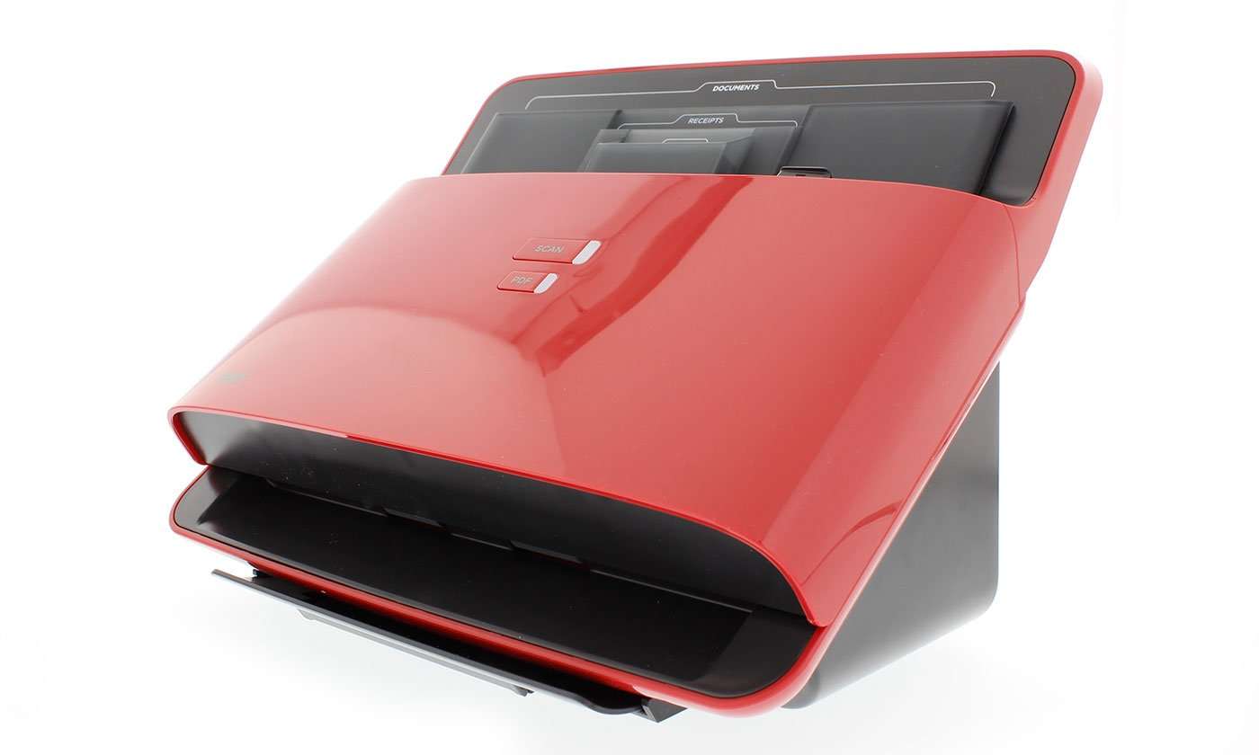 NeatDesk Desktop Document Scanner and Digital Filing System for PC and Mac - Red - with DVO cook'n Organizer Software 2