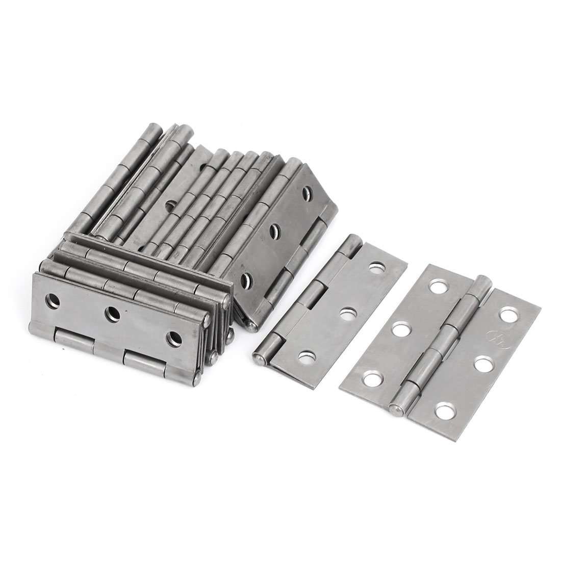 Aexit Cupboard Closet Door Hardware & Locks Foldable Iron Door Butt Hinge Hardware Silver Gray 2.5" Hinges Long 20pcs