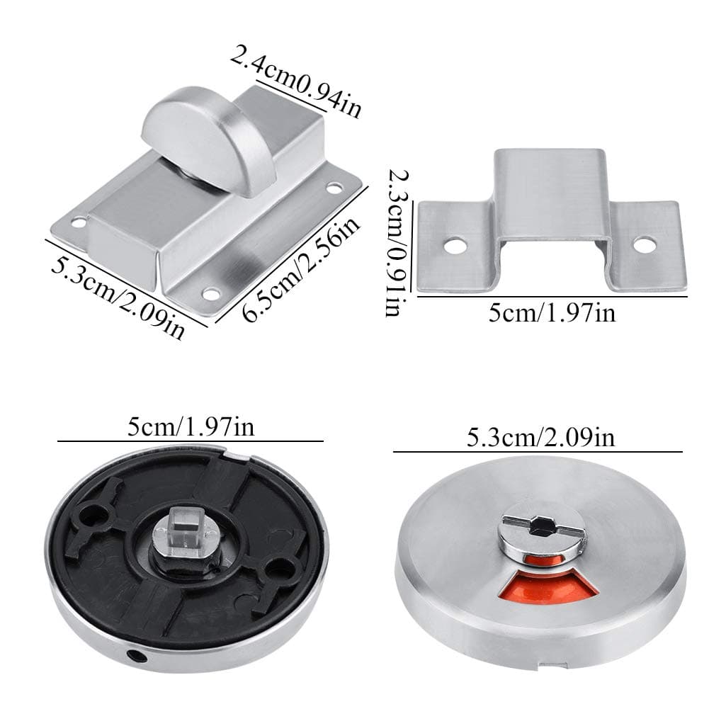 Door Lock Indicator, Indicating Privacy Security Latch Handle Vacant Engaged Door Indicator Bolt with Screws Fittings for Public Restroom Bathroom Toilet Office 3