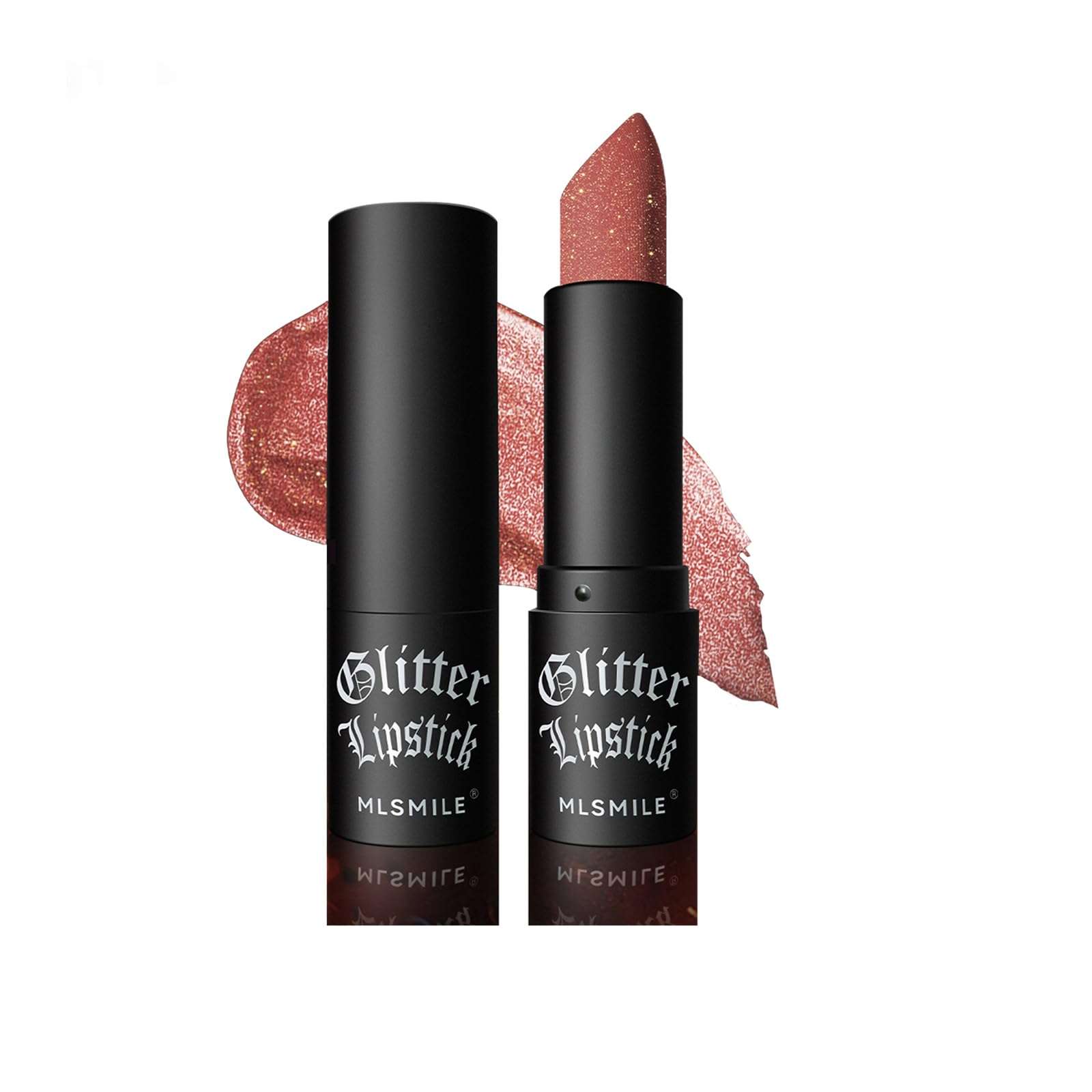 Flash Diamond Lip Gloss & Eyeshadow, High Shine Non-stick Cup Matte Lipstick, Long Lasting Waterproof Glitter for Halloween Party Vampire Makeup (2#ORANGE) 1