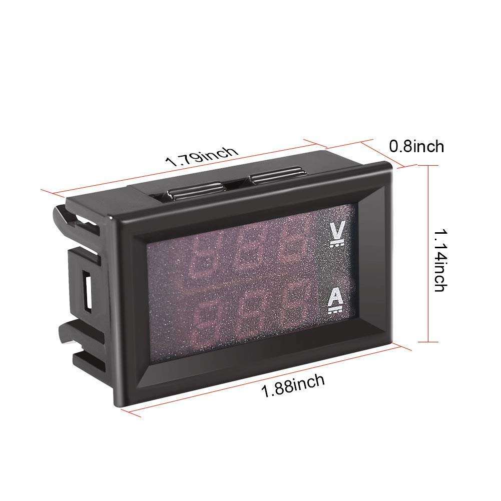 Dual Display Digital Voltmeter Ammeter Panel, AiTrip 0.28" High Accuracy LED Digital DC 0-100V/10A Voltage Current Tester Monitor Panel Gauge for Car Auto Moto Automotive Vehicle (100V-10A) 5