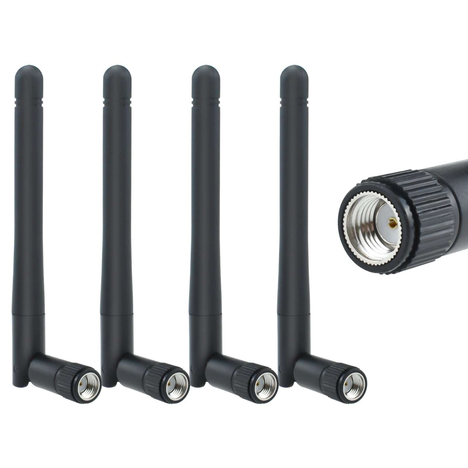 ZDRU 2.4GHz / 5.8GHz Dual Band WiFi Antenna, 3dBi MIMO RP-SMA Male Antenna for WiFi Router Wireless Network Card USB Adapter Security IP Camera Video Surveillance Monitor (4 Pack)