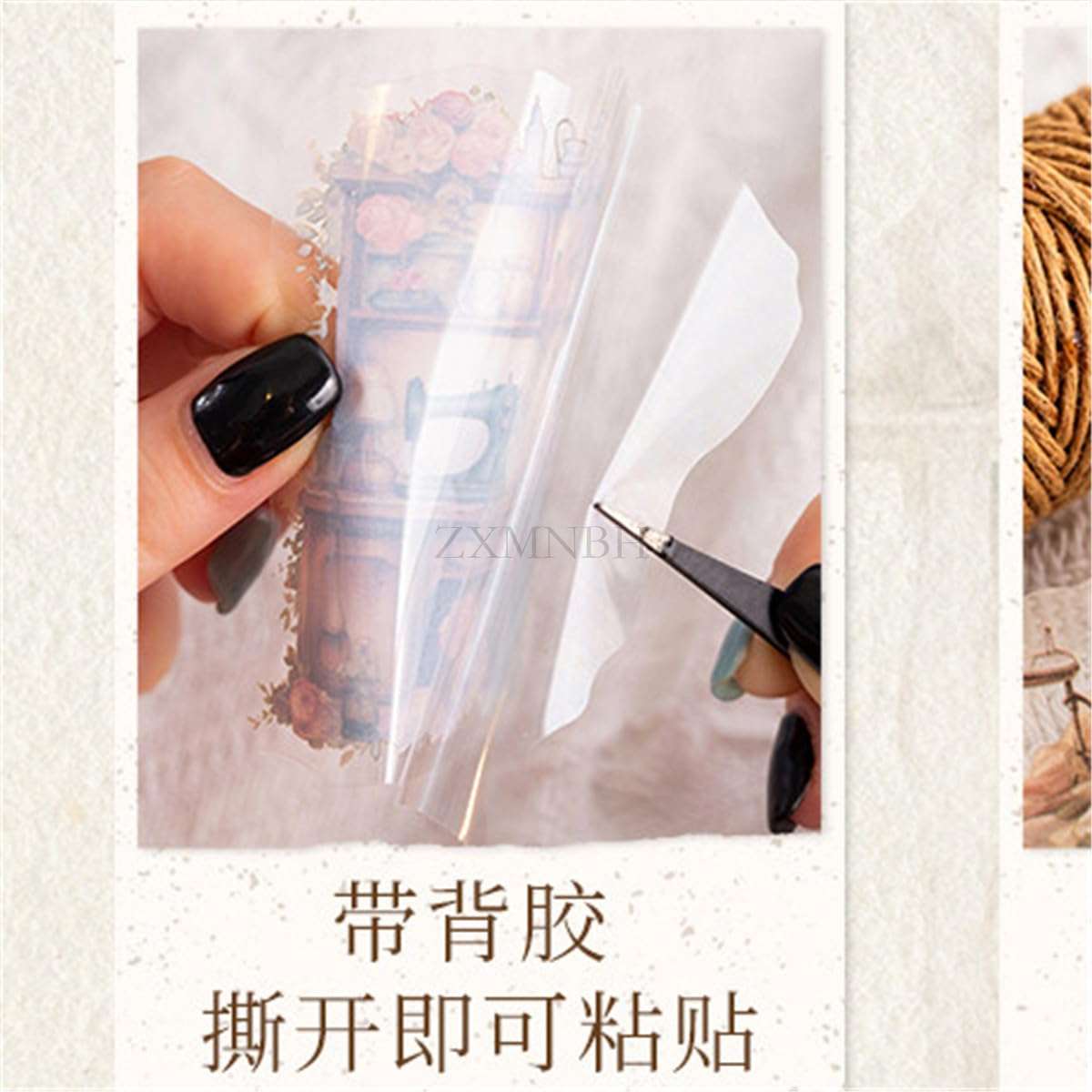 ZXMNBH 15 Pcs/Pack White Embroidery Color PET Stickers for Scrapbooking Kit Waterproof Clear Sticker Junk Journaling Supplies Journals Diary Planner Collage Laptop Paper Crafts 5