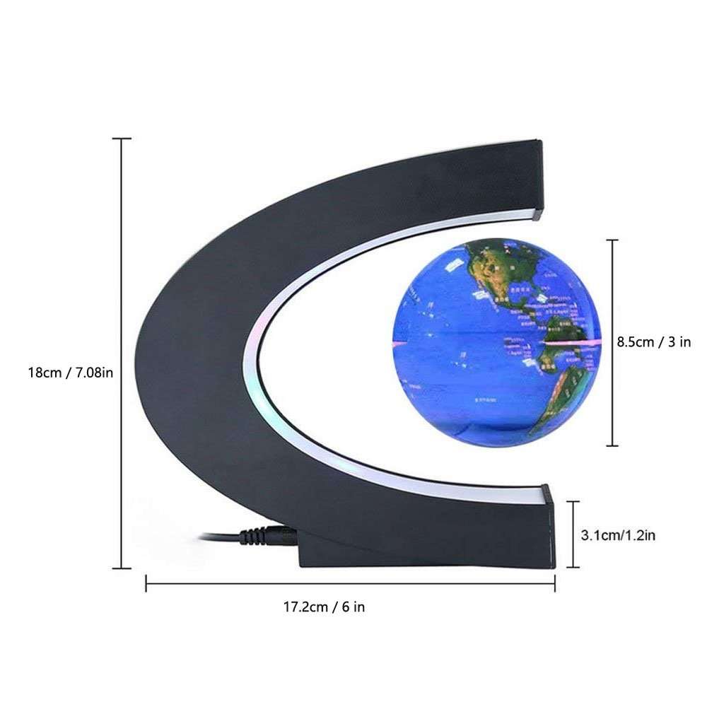 Multi-Color Changing Floating Globe Levitating Globes Lamp Magnetic Levitation Floating World Map Electric Globes for Home/Office Desk Magnet World Globe Desktop Decoration 5