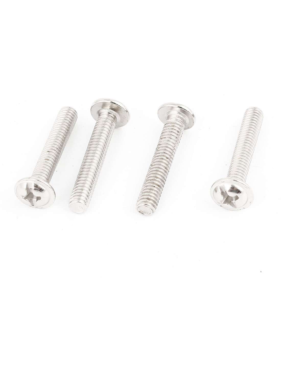 Aexit 4 Pcs Door Hardware & Locks Drawer Cabinet Silver Tone Metal Round Doorknobs Knob Handle 2