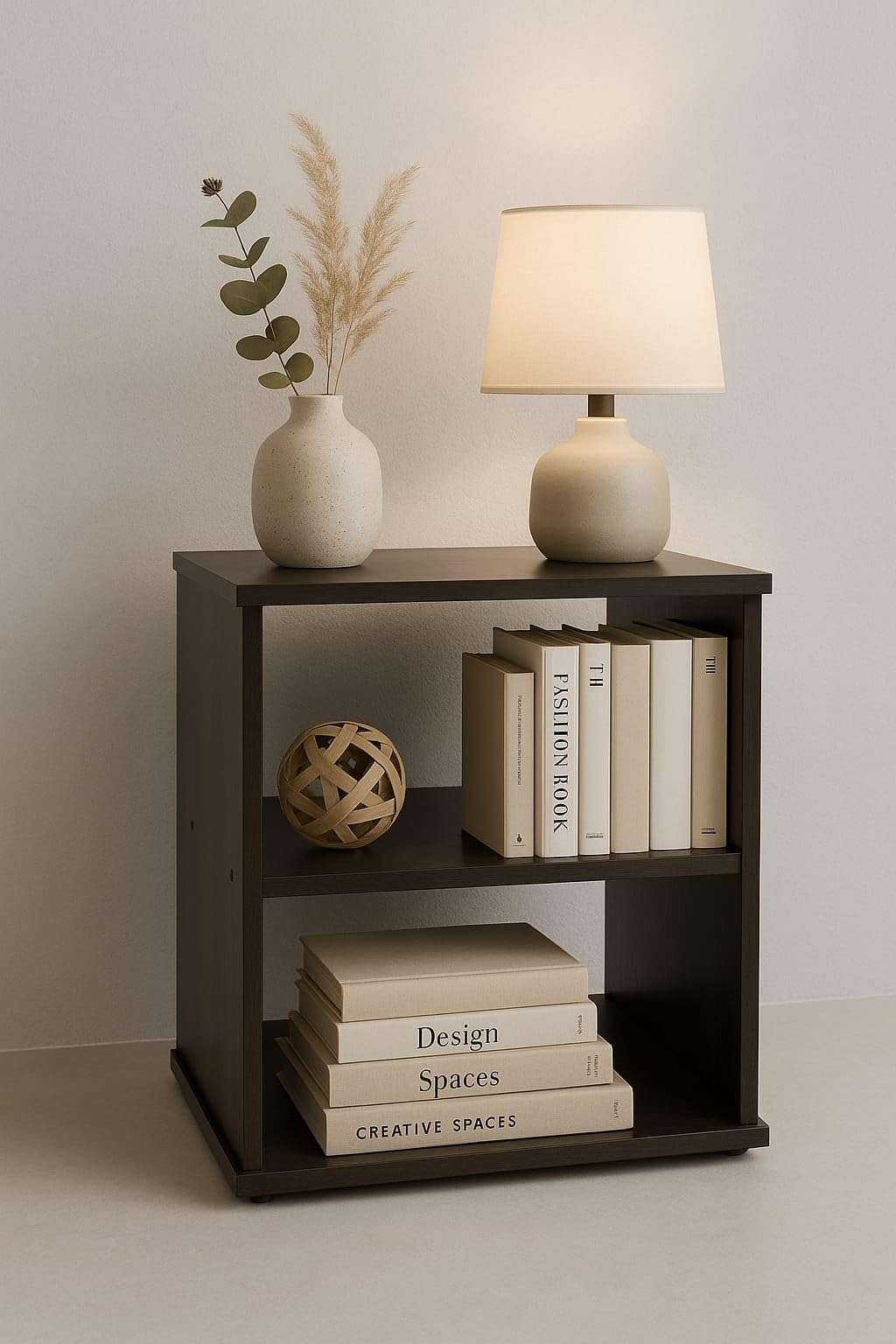 Deion Luxury 2 Tier Bedside Table | Wooden Side Table for Bedroom & Living Room | Modern Corner Table with Storage | Nightstand for Room Décor | Bed Side Organizer 4