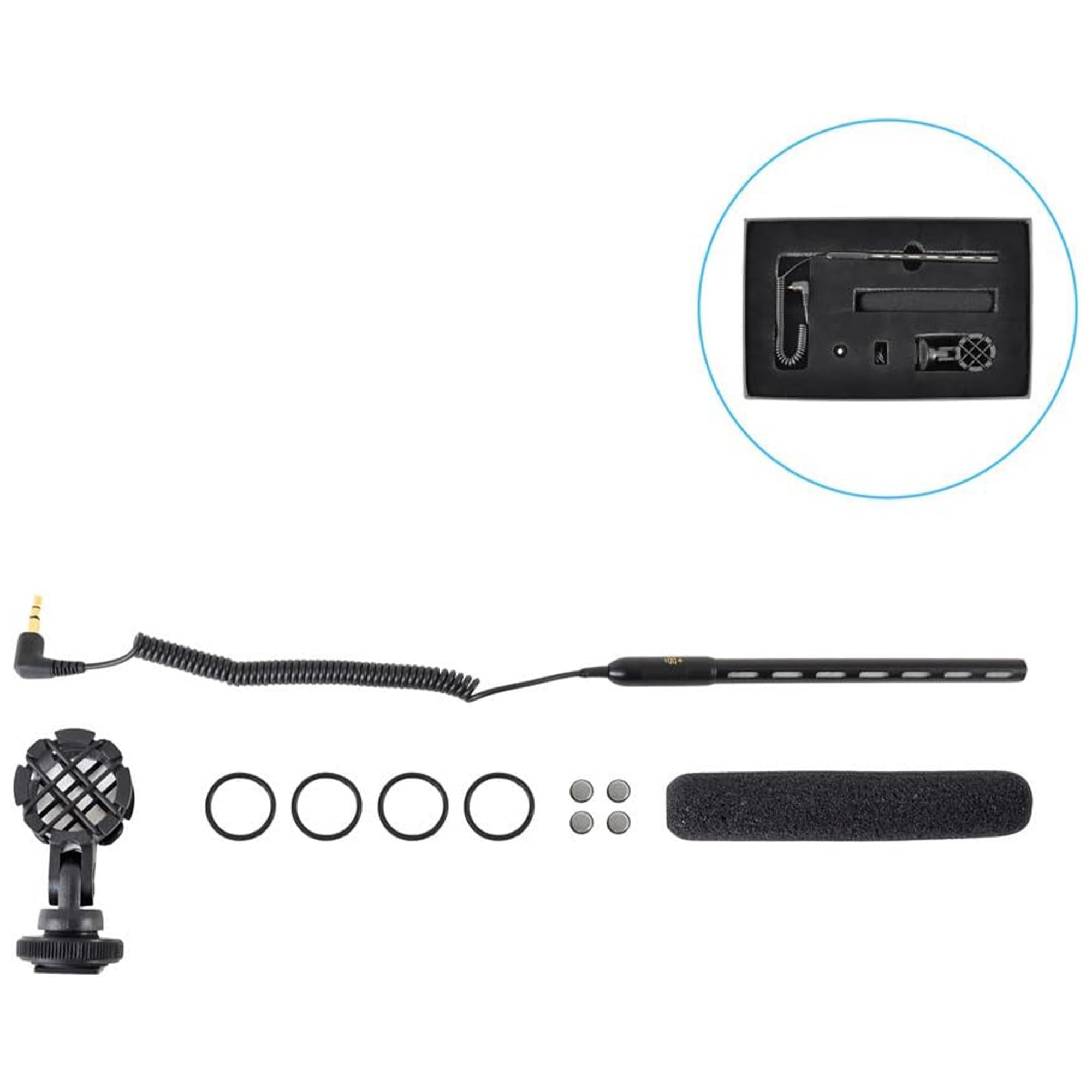 Pyle Camera-Mount Shotgun Microphone, Back Electret Condenser, Line-Gradient Pattern, 3.5mm Connector, 42dB Sensitivity, 50Hz-18kHz, Windscreen & Mic Holder, On-Camera Condenser Mic for Clear Audio 6