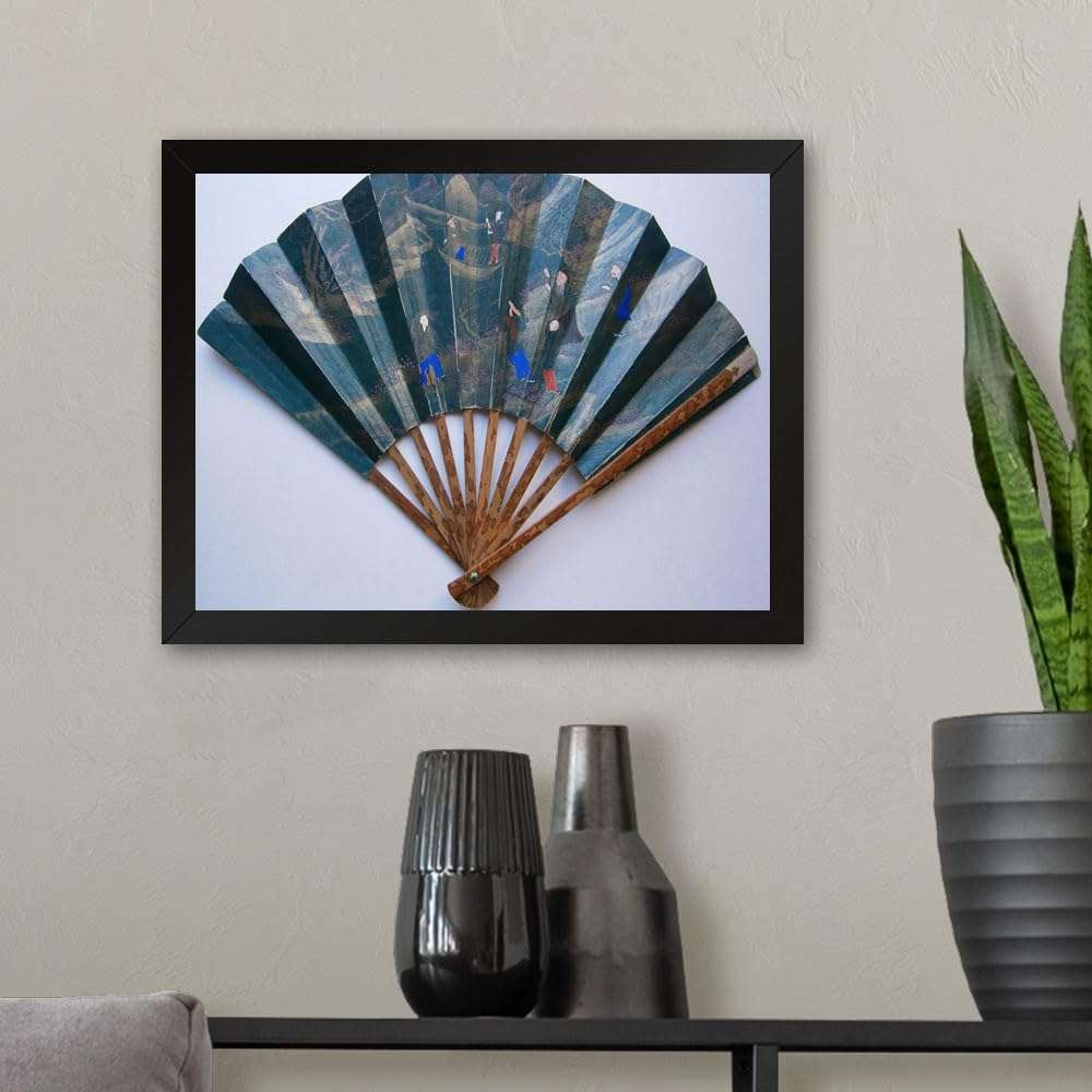 GADGETS WRAP Printed Photo Frame Matte Painting for Home Office Studio Living Room Decoration (11x9inch Black Framed) - Hand Fan 1