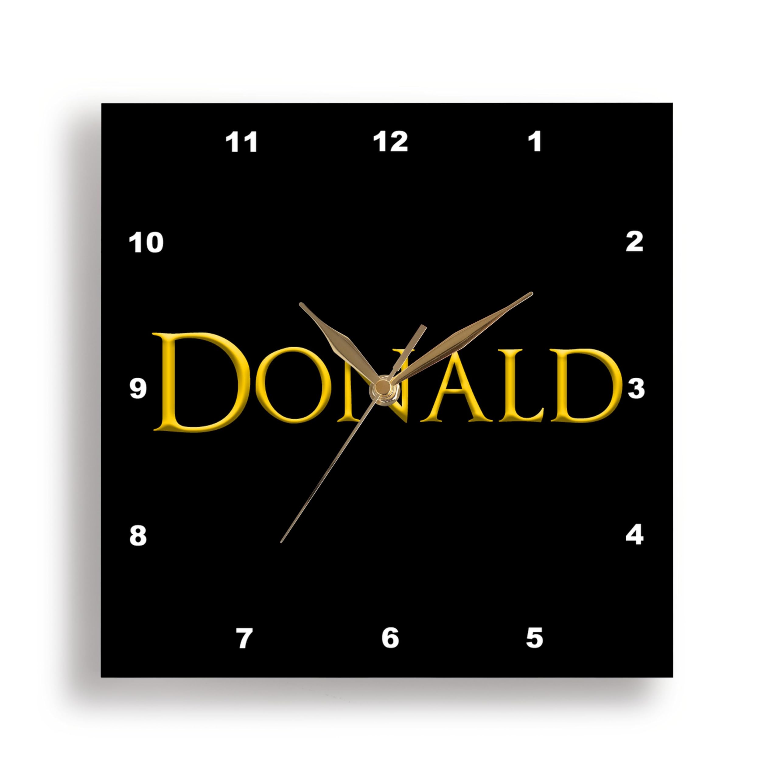 3dRose Wall Clock Silent - 13 inch - Donald Popular, Trendy Gentleman Name in The USA. an Elegant Amulet - Alexis Design - Popular Male Names in USA 2