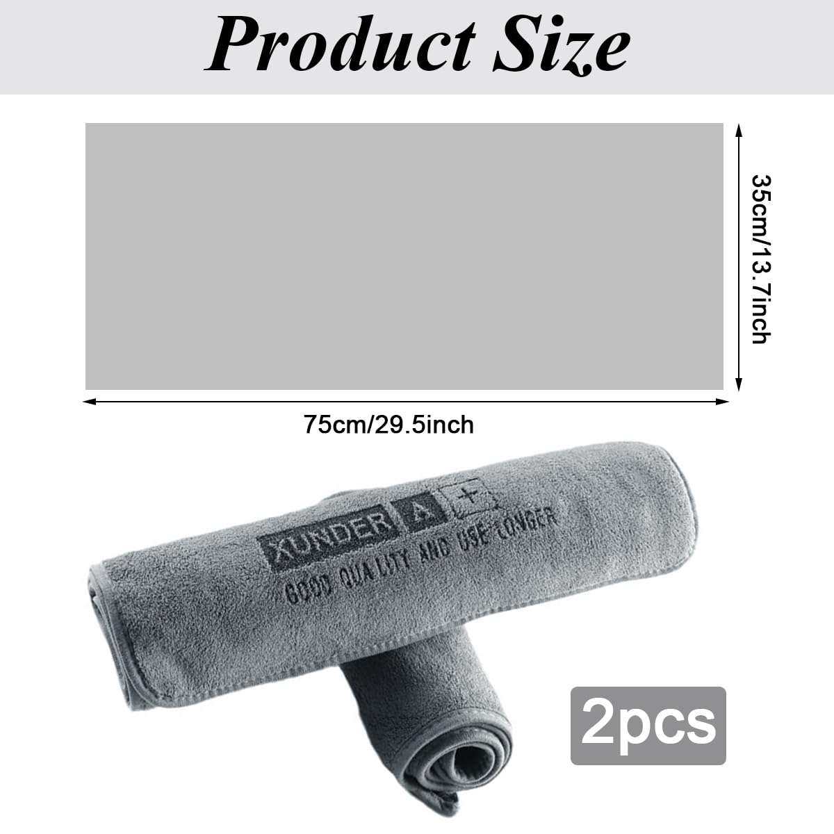 2 Pcs Car Cleaning Cloth, Microfiber Cloth for Car 35 x 75cm Large Microfiber Car Drying Towels Lint Free, Scratch Free, Highly Absorbent Drying Towel Car Cleaning Accessories for Car, SUV, RV, Truck 3