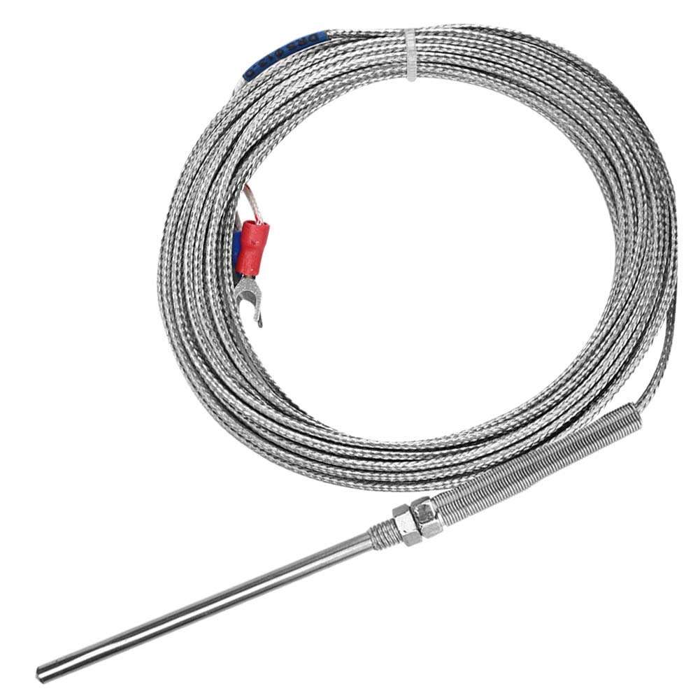 M8 Thread Type K Thermocouple 50mm Probe Temperature Sensor Wire 0-400℃ (5 m) 4