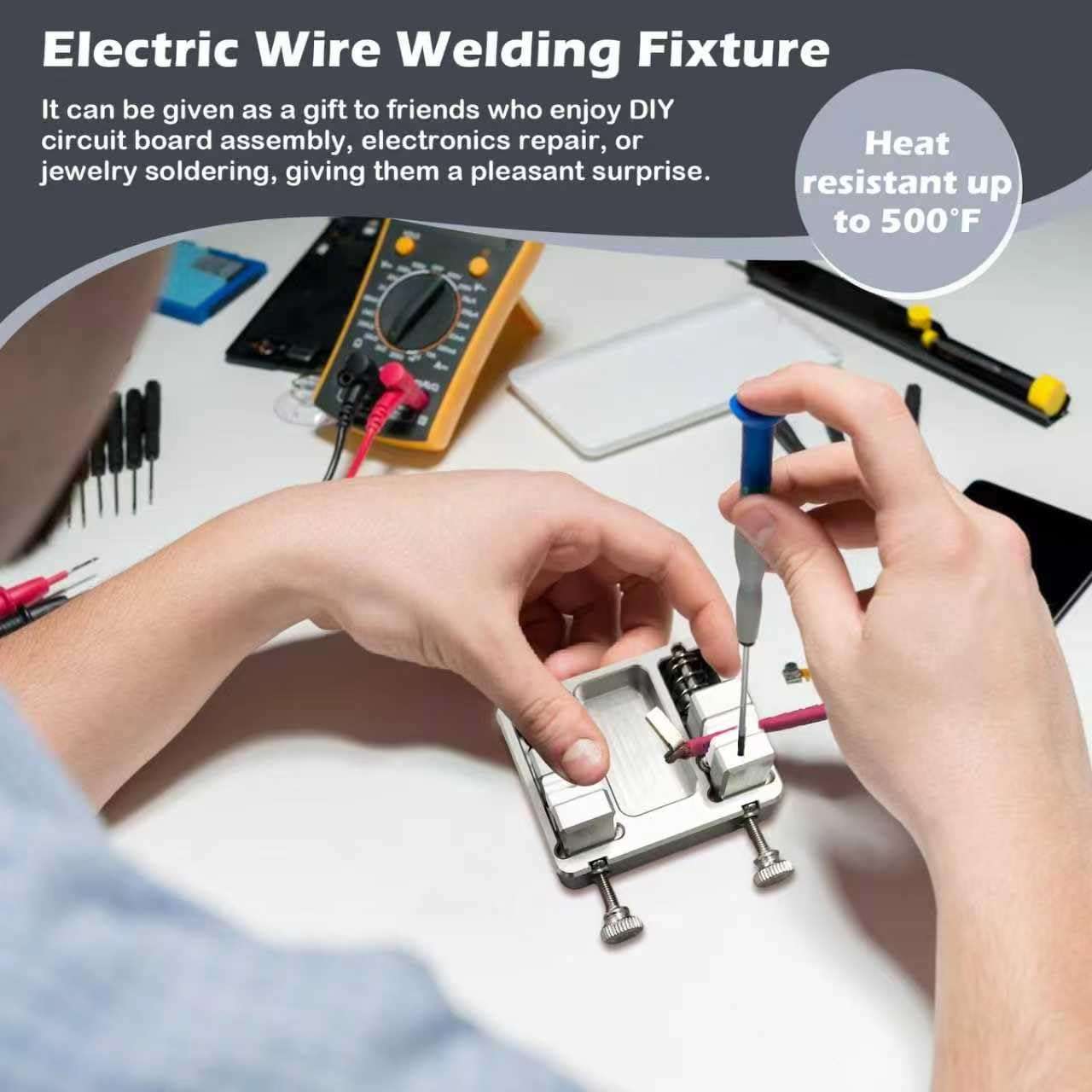 Shgxjjnb Wire Soldering Clamp, Aluminum Soldering Clamp, Welding Soldering Station Wire Clamp Fixture Bracket Table, Adjustable Fixture Bracket, DIY Soldering Aid Tool 4