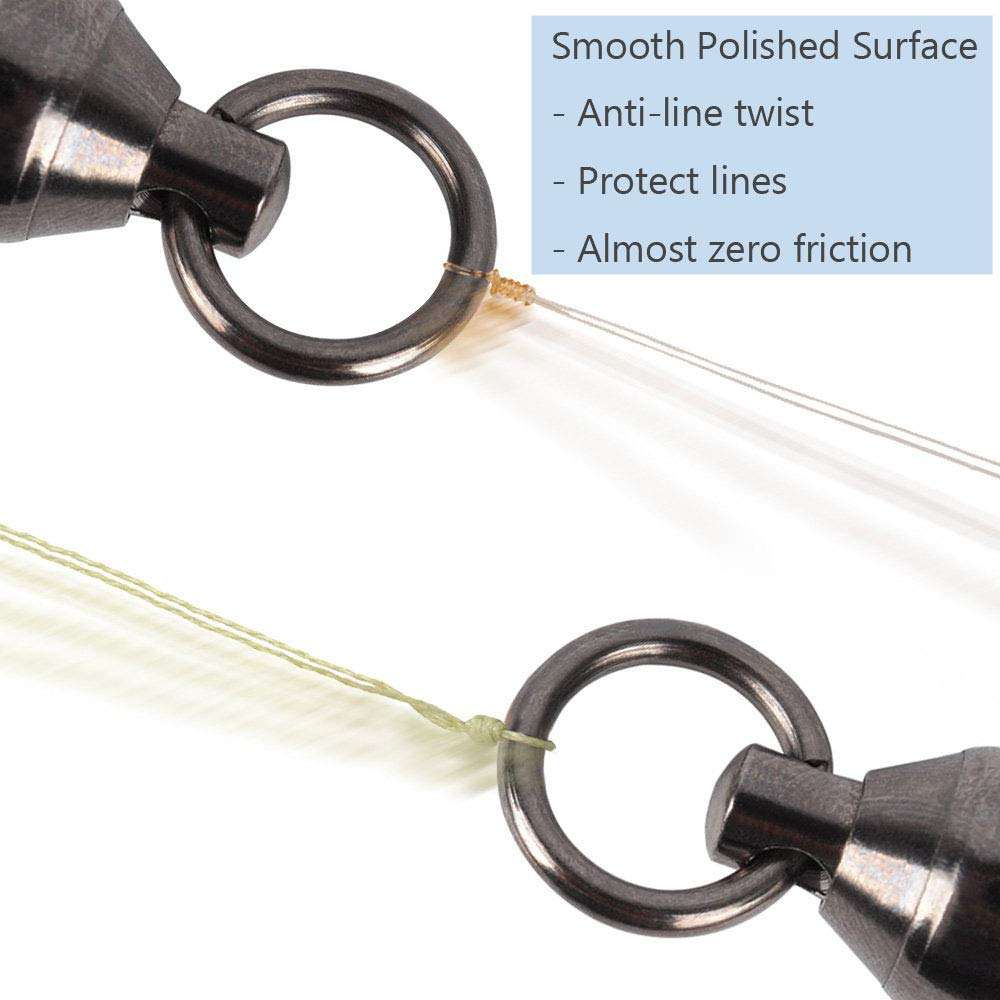 JSHANMEI Fishing Swivels Ball Bearing Swivels, High Strength Stainless Steel Solid Welded Rings Saltwater Fishing Swivels Connector Fishing Tackle Accessories #4 15pcs 5