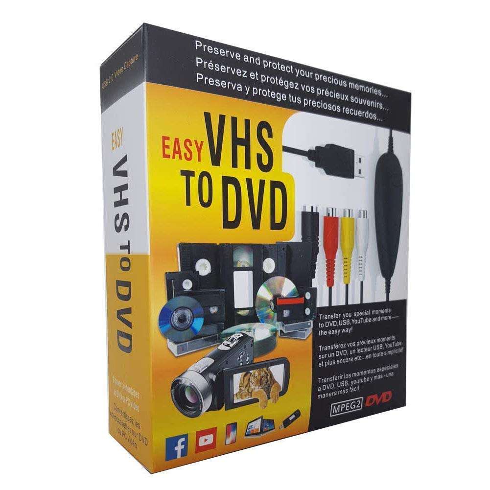 Andthere VHS to Digital Converter for Windows 10, USB2.0 Video Audio Capture Card, VHS to DVD Converter 1