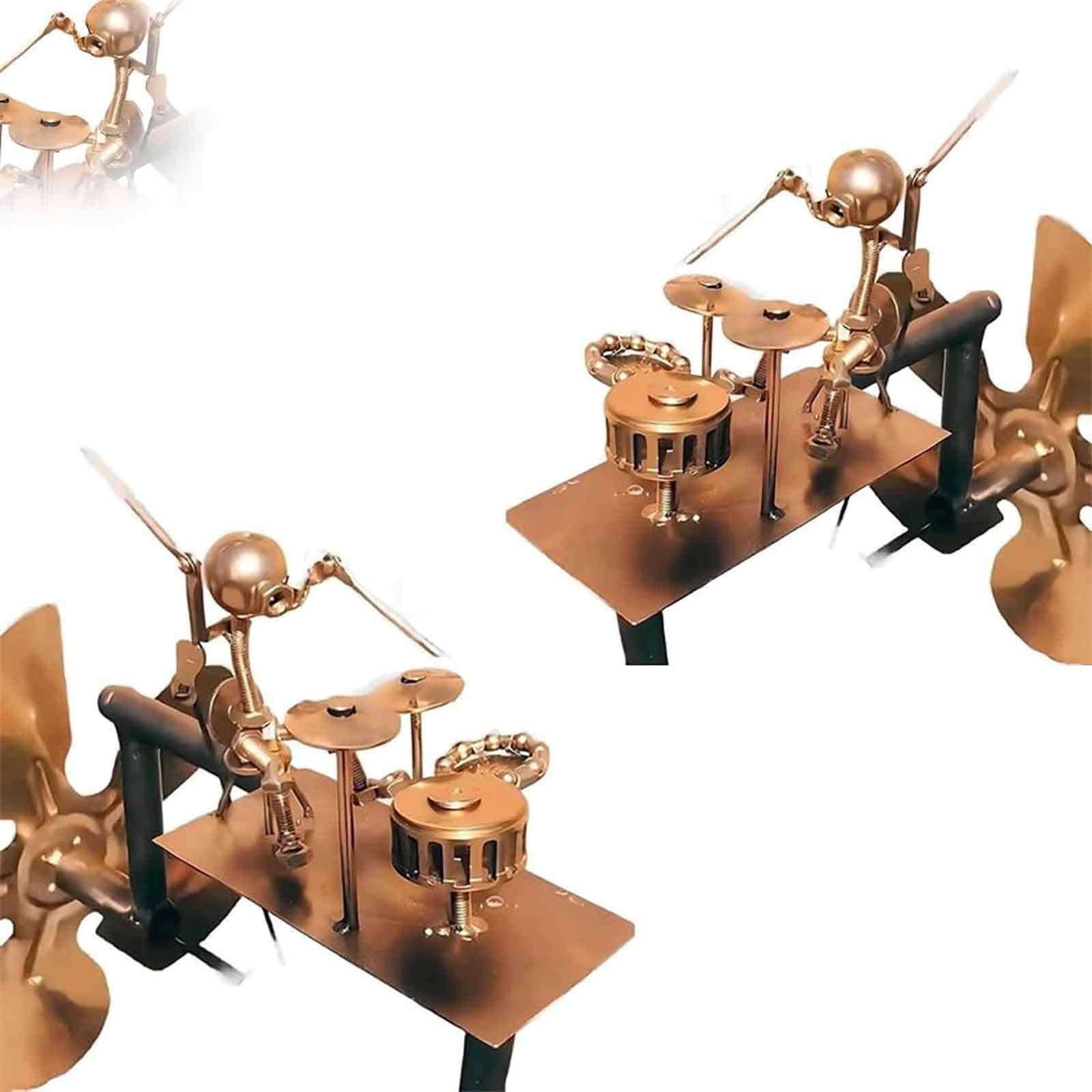 Drummer Windmill, 2025 New Handmade Metal Drummer Windmill, Spinners Percussionist Music Sculpture Outdoor Decor, Fun Powered Kinetic Sculpture, Wind Spinners for Yard Lawn Garden Patio Decor (2PCS) 1