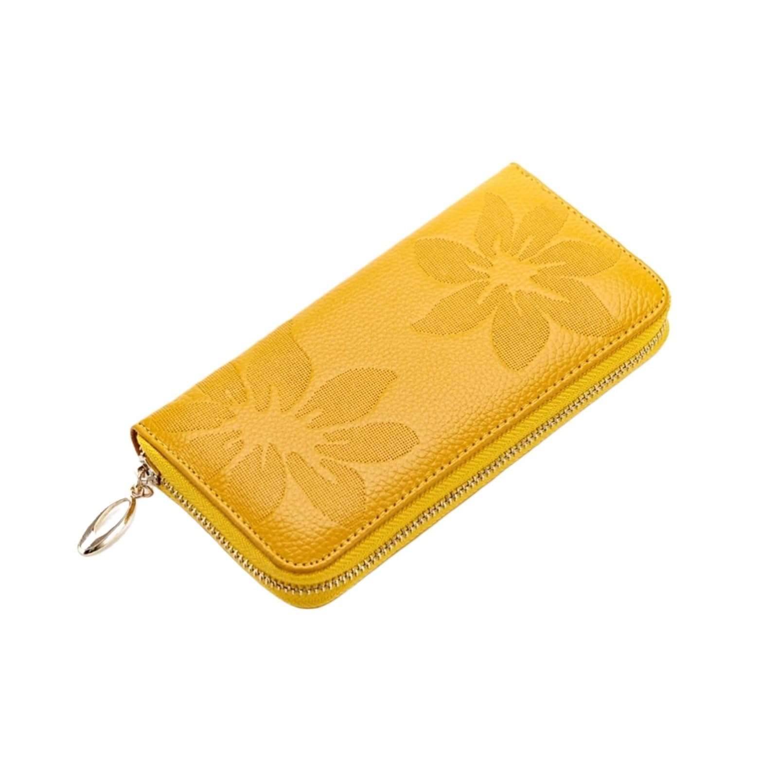 OEIPSMK Wallets Handbags Women's Genuine Leather Money Clips Money Organizers Coin Purses Pouches Business Card Cases (Size : Black), Yellow