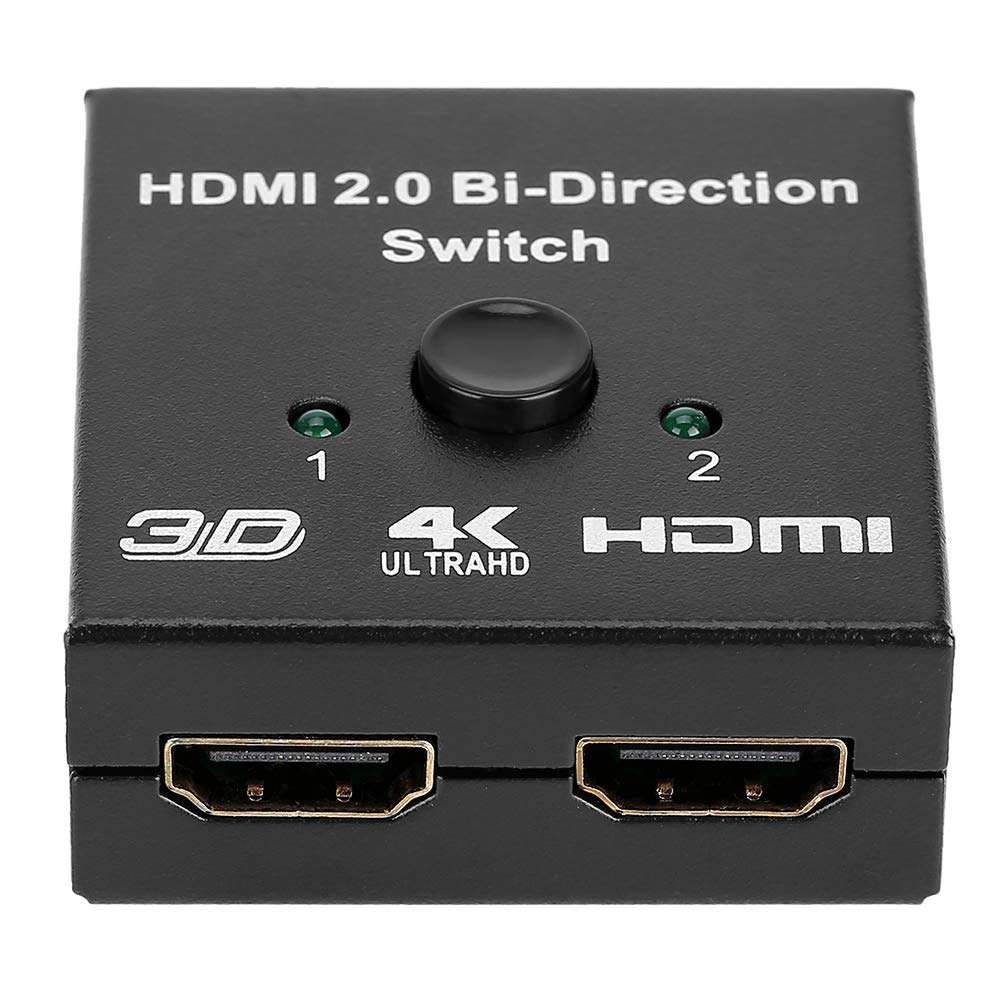 Two-Way HDMI Switcher, Fine Workmanship Practical HDMI Splitter, Gaming Consoles Projectors for PCs Office Laptops Apartment Hotel School Home 5