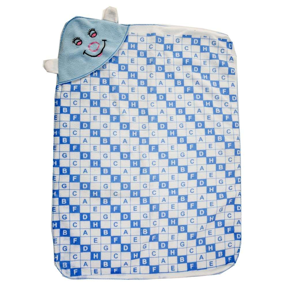 AAKRITI Super Soft Printed New Born Baby Hooded Wrapper Blanket for 0-6 Month Baby Boys and Baby Girls_Blue 3