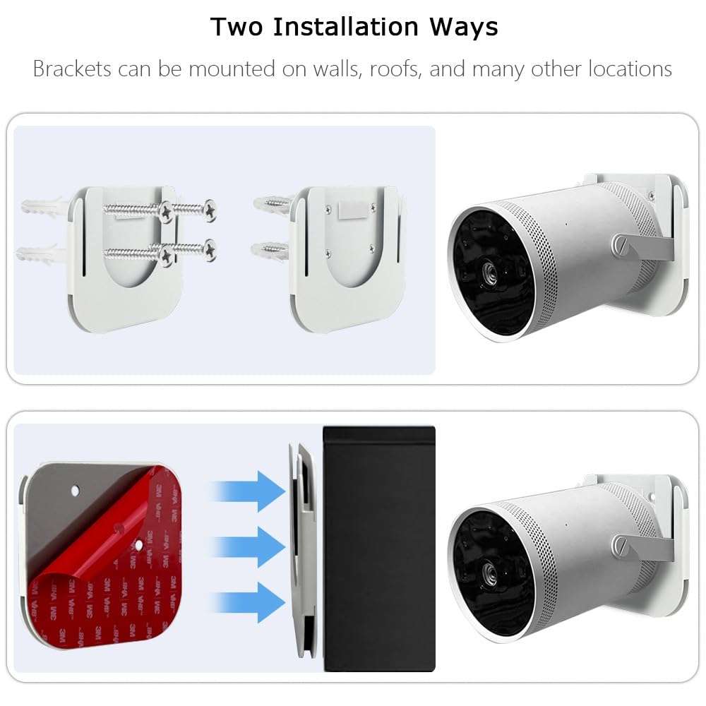 Chanvoo Drill Free Wall Mount Compatible with Samsung Freestyle Projector Ceiling Mount, Freestyle 2 Accessories Steel Wall Mount Shelf (White) 3