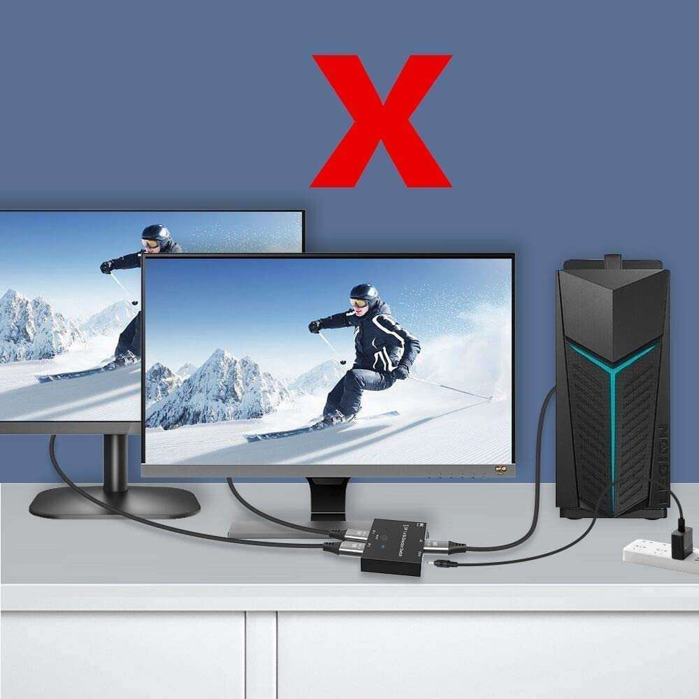 JupptElectronics Displayport Switch, displayport Cable 1.4 displayport Switch 2 in 1 Out @30Hz 4K@120Hz Splitter Converterdisplayport switchdisplayport Splitter for Multiple Sourceand displays. 4