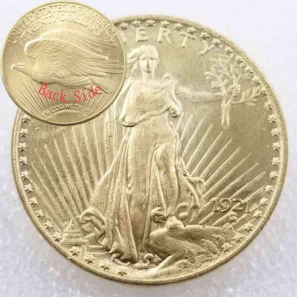 MarshLing 1921 Indian Head Twenty-Dollars Nickel Old Coin -Old Coins Collecting-Uncirculated Morgan Dollars Favors US Coin for Dad/Boyfriends/Husband Gift Forever 1
