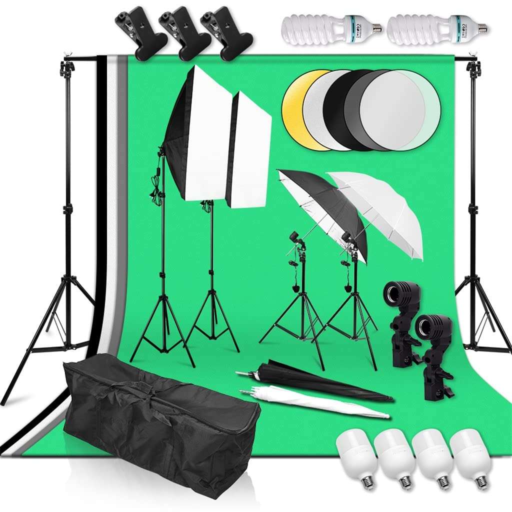 Adjustable 2x3M Background Support System 25W/135W LED Umbrellas Softbox Continuous Lighting Kit for Camera Studio Video 1