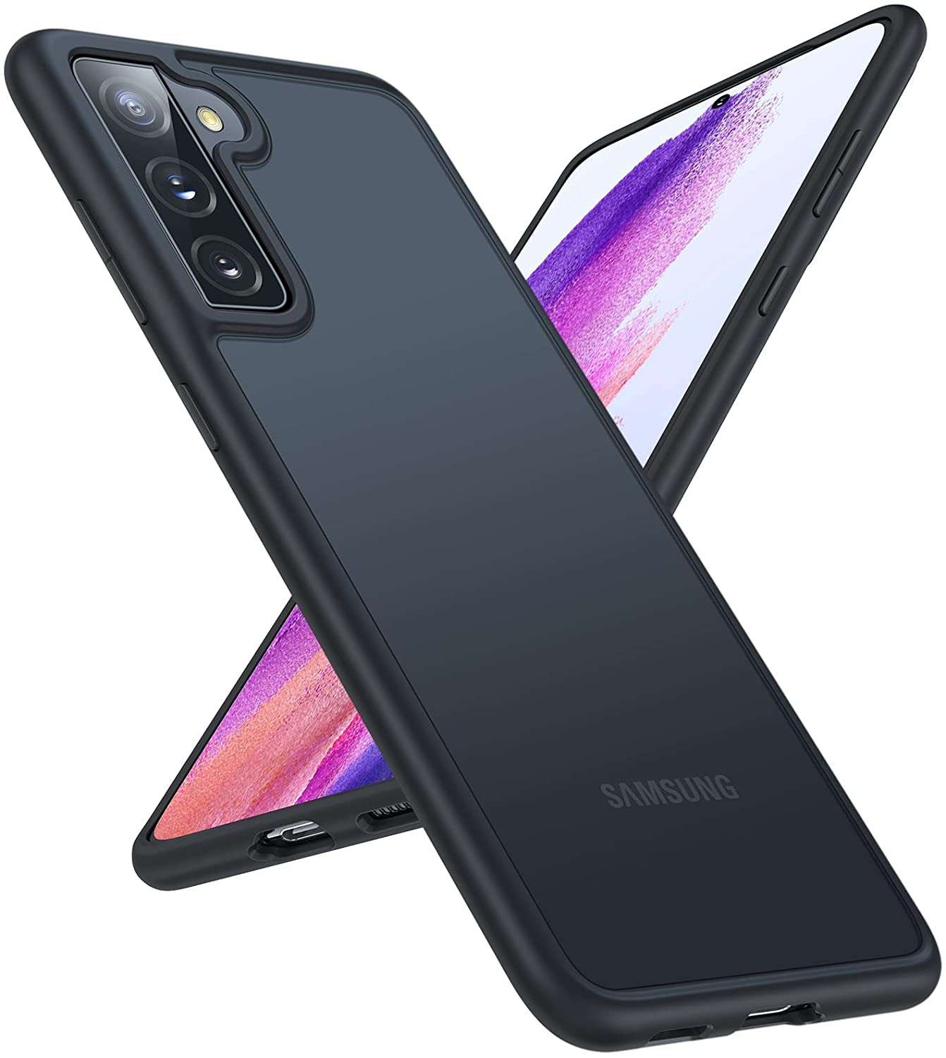 TORRAS Shockproof Designed for Samsung Galaxy S21 FE Case,Military Grade Drop Tested S21 FE Case, Translucent Matte Back with Soft Silicone Edge Slim Designed for Samsung Galaxy S21 FE 5G Case, Black 1