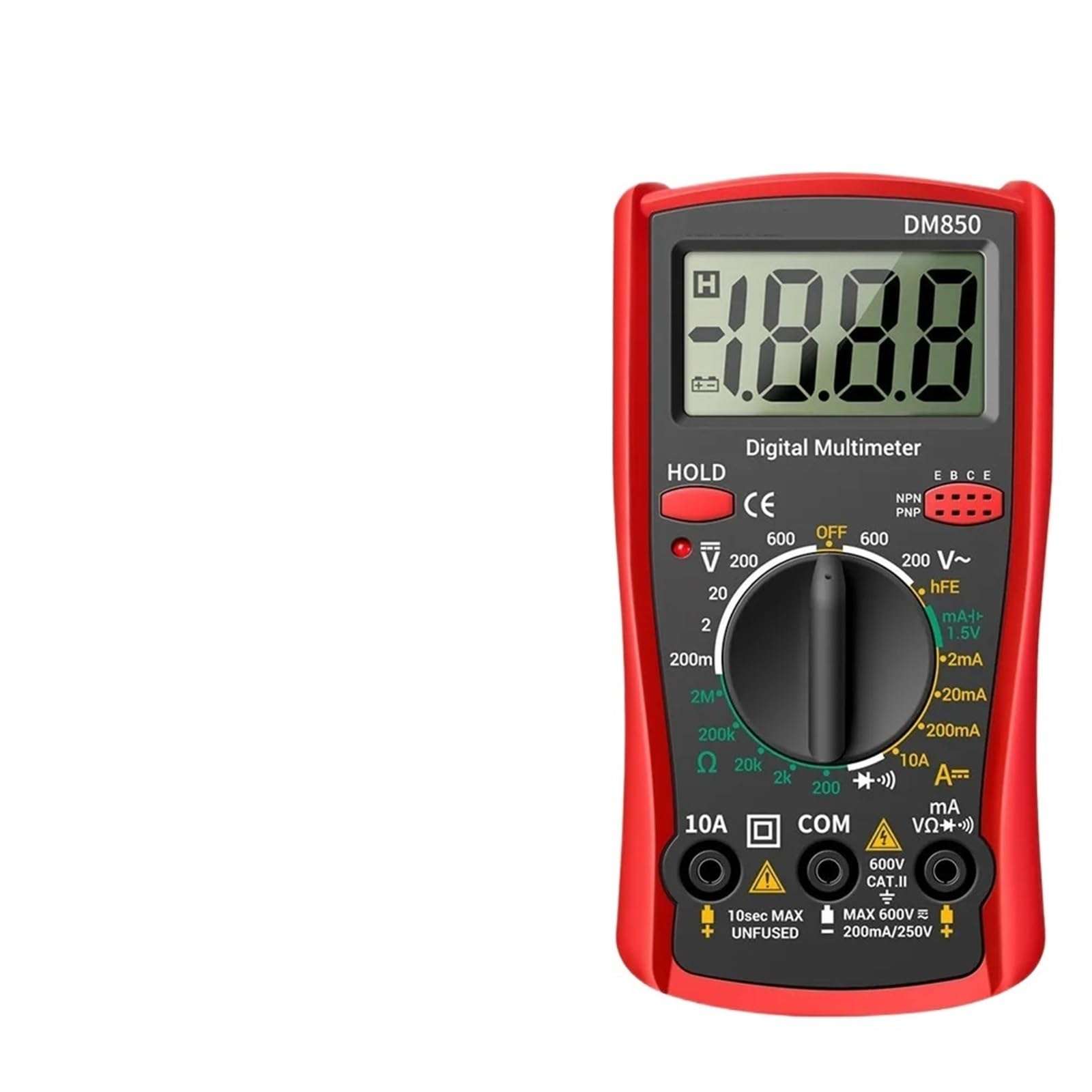 DM850 Digital Multimeter 1999 Counts Eletric Professional Automatic AC/DC Votage Tester Current Ammeter Detector Tool(Red Pro) 3
