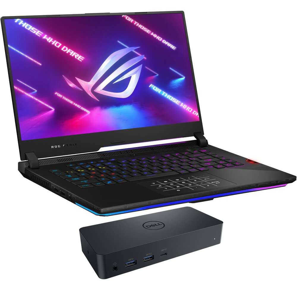 ASUS ROG Strix Scar 15 Gaming & Entertainment Laptop (AMD Ryzen 9 5900HX 8-Core, 64GB RAM, 2x1TB PCIe SSD (2TB), RTX 3080, 15.6" 165Hz 2K Quad HD (2560x1440), Win 10 Pro) with D6000 Dock 1