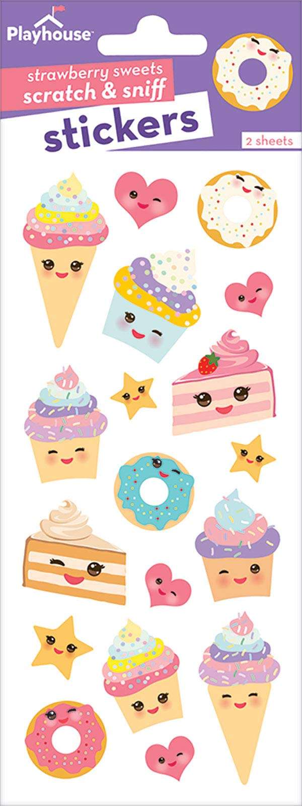 Playhouse Kawaii Kitchen Strawberry Scented Scratch & Sniff Sticker Sheets - 1 Pack 2